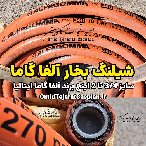 شیلنگ بخار آلفا گاما Alfagomma سایز 3/4 اینچ ساخت ایتالیا 3 شیلنگ بخار آلفا گاما Alfagomma سایز 3/4 اینچ تا 2 اینچ ساخت ایتالیا